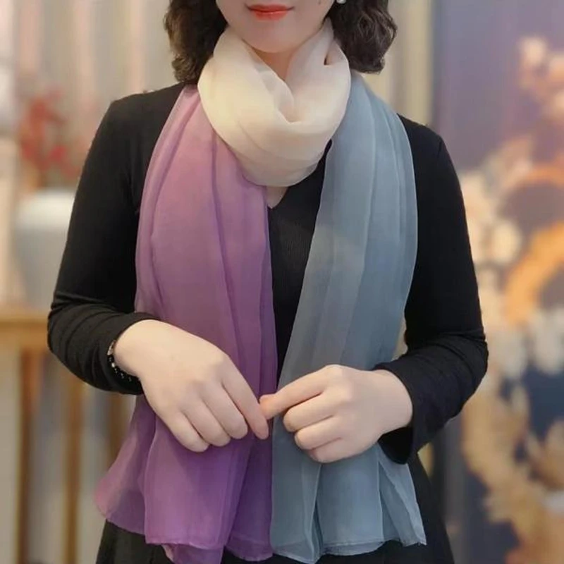 Beautiful purple color long silk hijab / orna