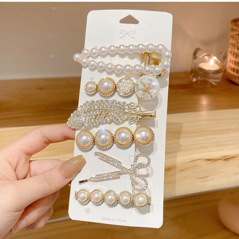Pretty pear six pieces hair clip set