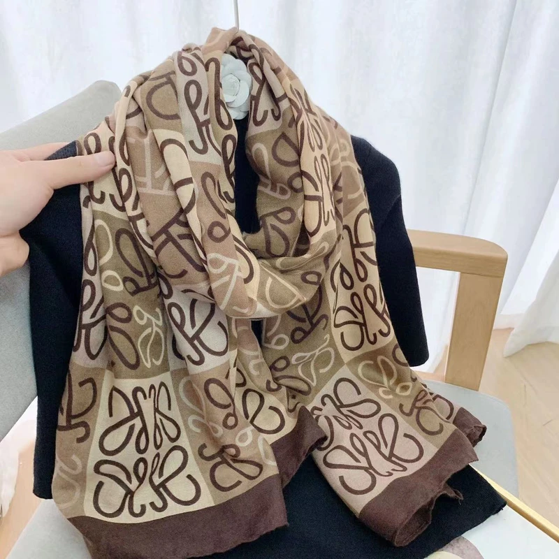 Classy brown color printed hijab /orna