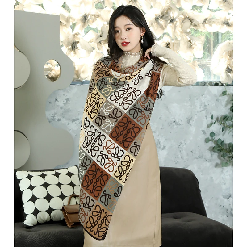 Luxury brand printed long cotton hijab / orna