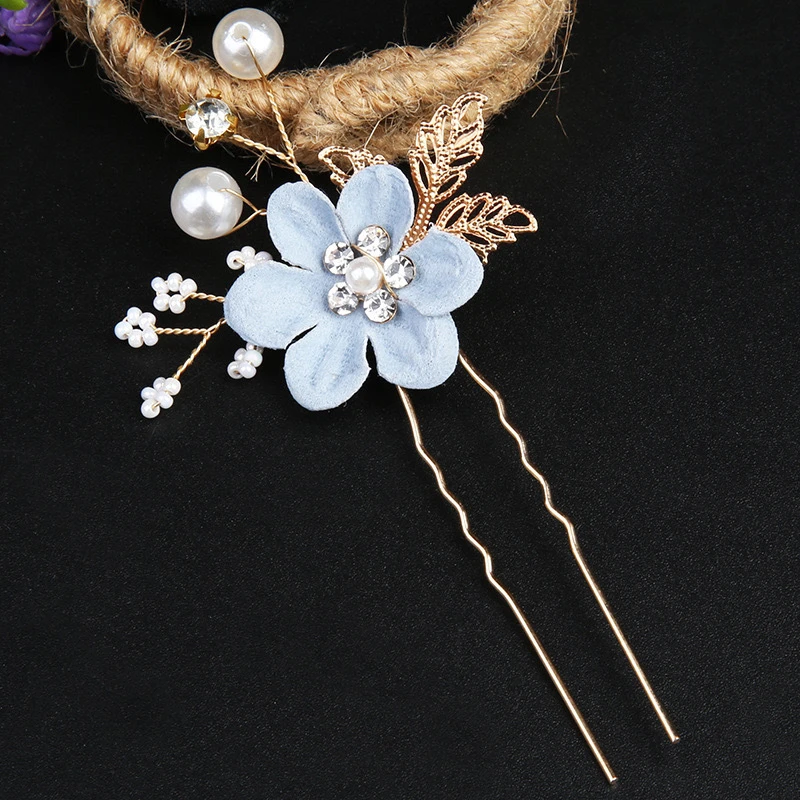 Ceramic Women Hair Vine Elegant Exquisite Handmade Stylish Replacement Crystal Rhinestone Pearl Headband