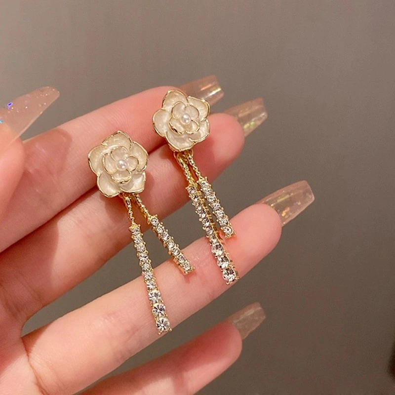 Pretty Camelia Tassel Earrings