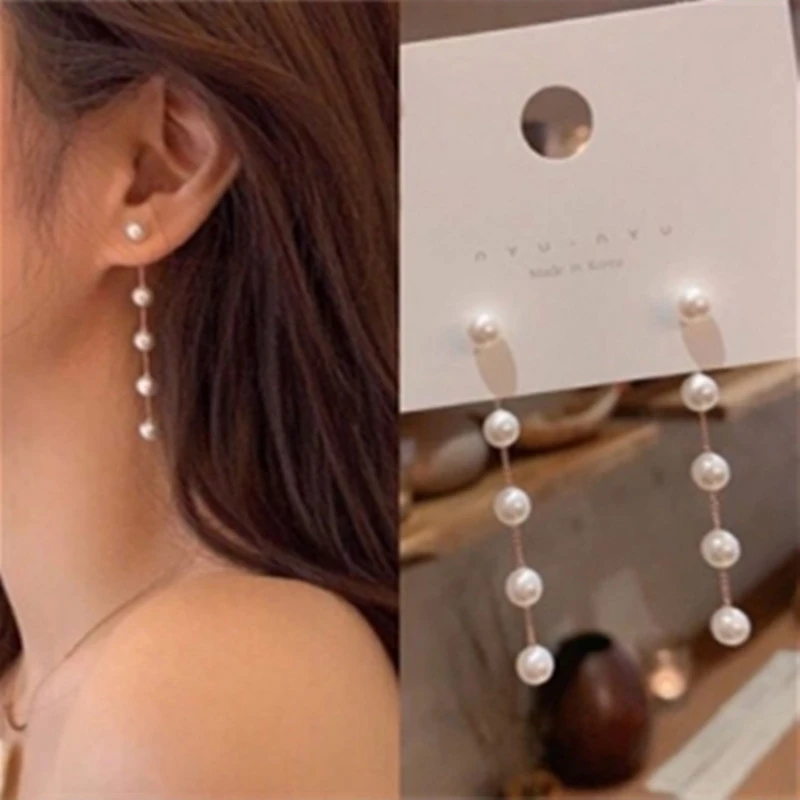 Beautiful pearl tassel earrings