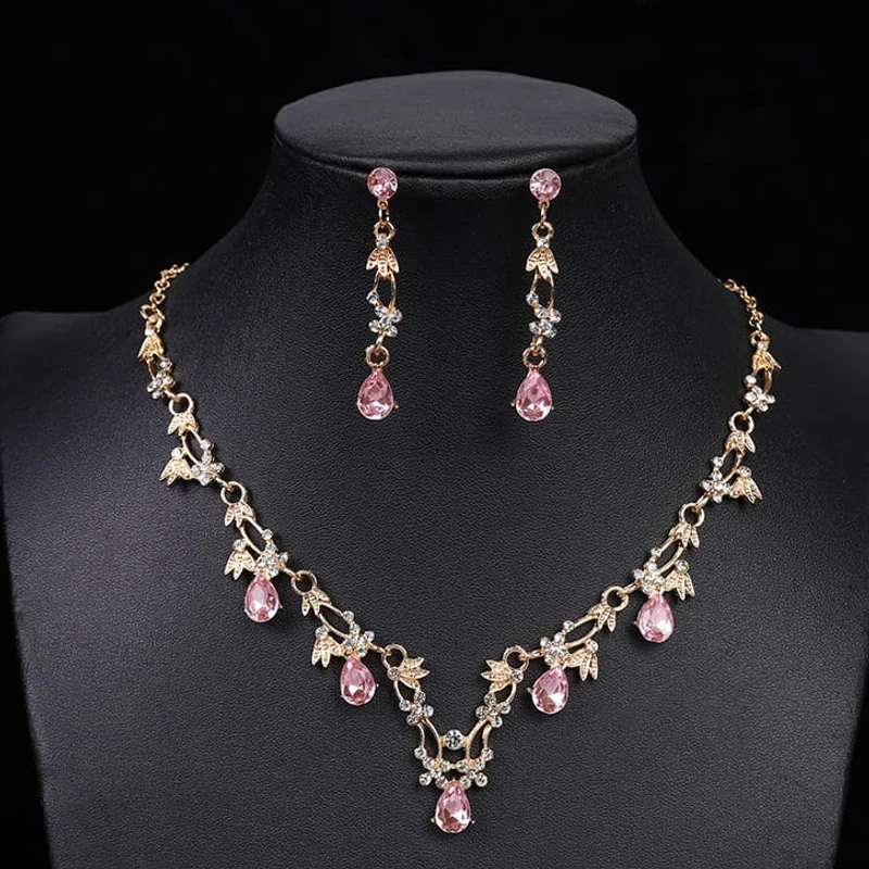 Beautiful pink color jewellery set