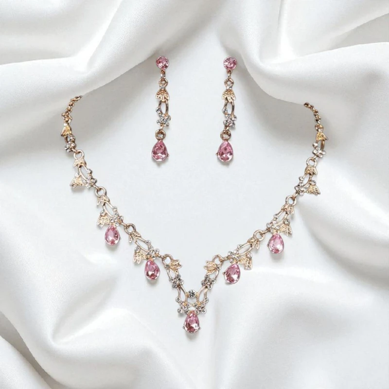 Beautiful pink color jewellery set
