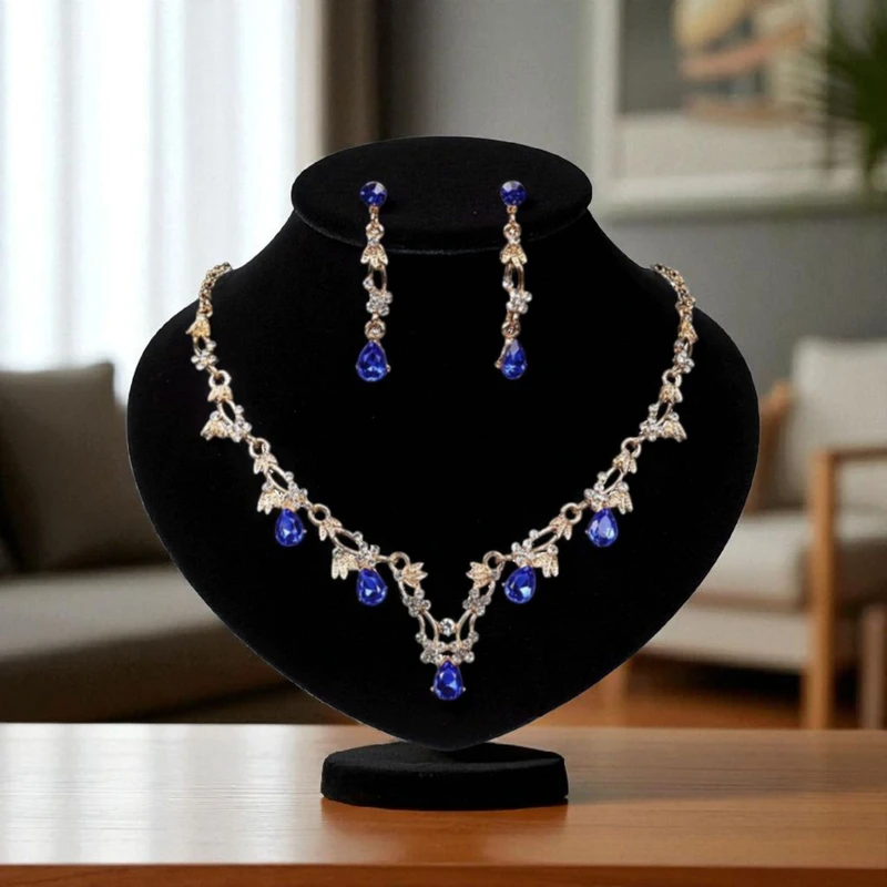 Elegant blue color jewellery set