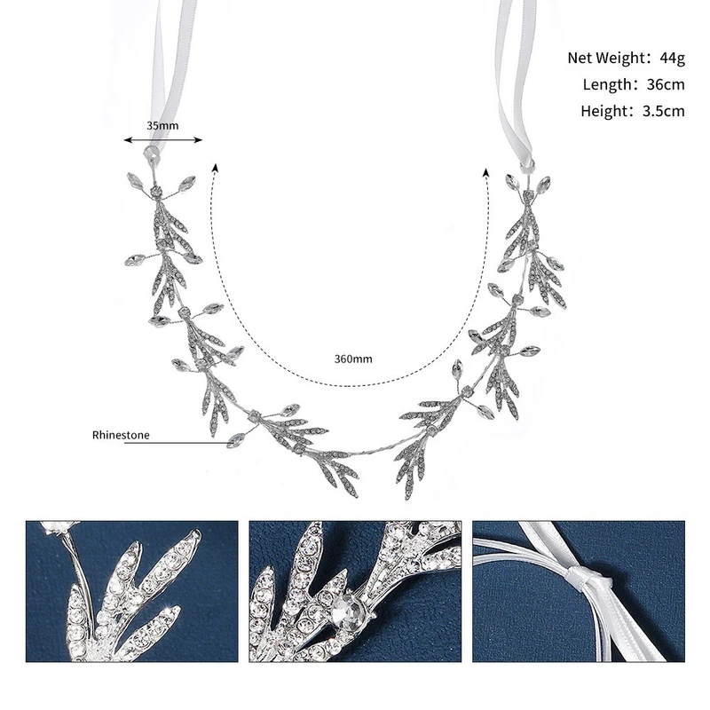 Bridal Wedding Party Crystal Rhinestone Faux Pearl Flower Headband