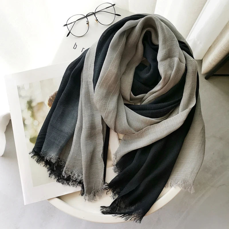 Light grey color cotton long hijab / orna