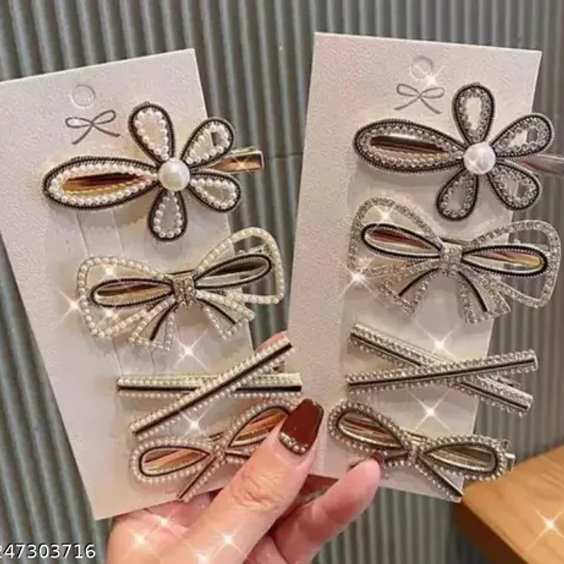 Elegant four pieces side hair clip set
