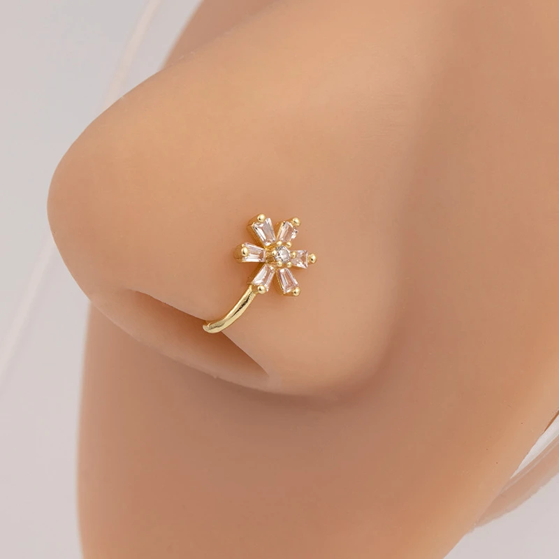 Elegant Sparkling Zircon U- Shape Non Piercing Nose Clip