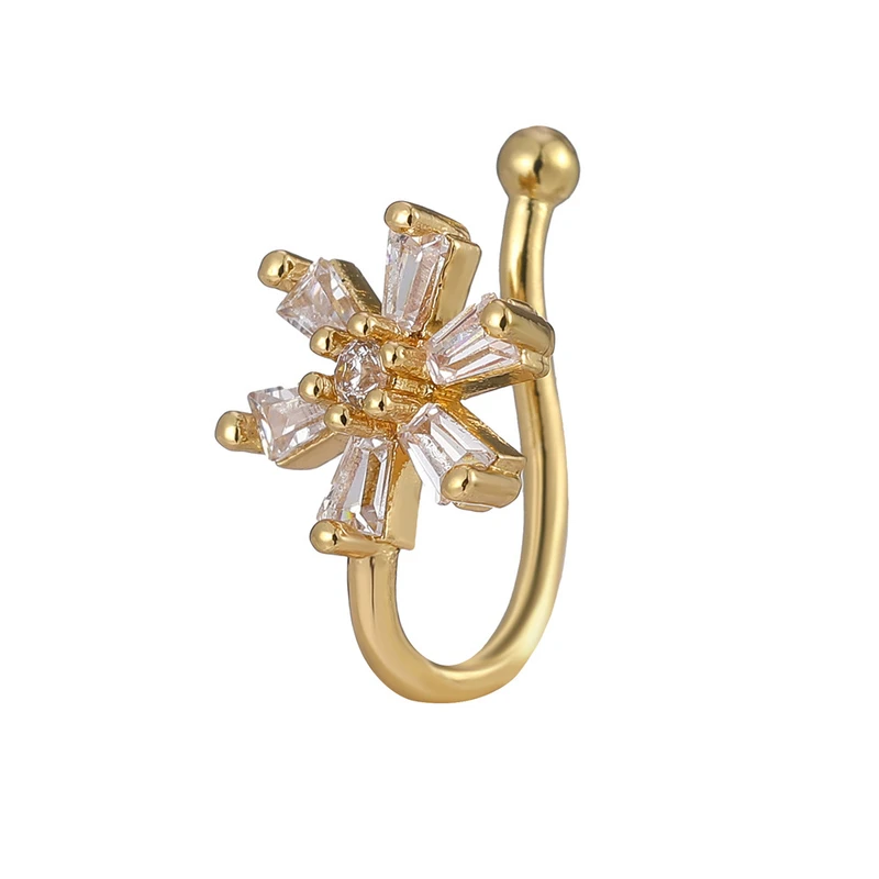 Elegant Sparkling Zircon U- Shape Non Piercing Nose Clip