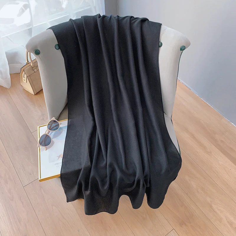 Elegant pure black color hijab / orna