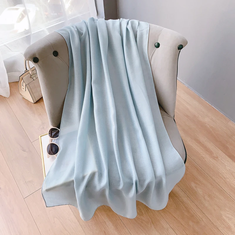 Light blue long soft hijab / orna