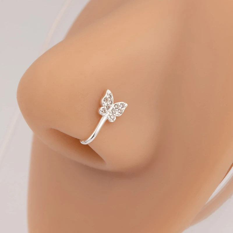 Sparkling Zircon U- Shape Non Piercing Nose Clip