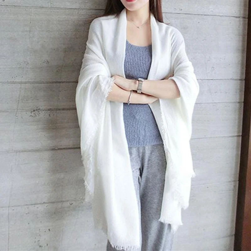 Sophisticated white color soft cotton long hijab/orna