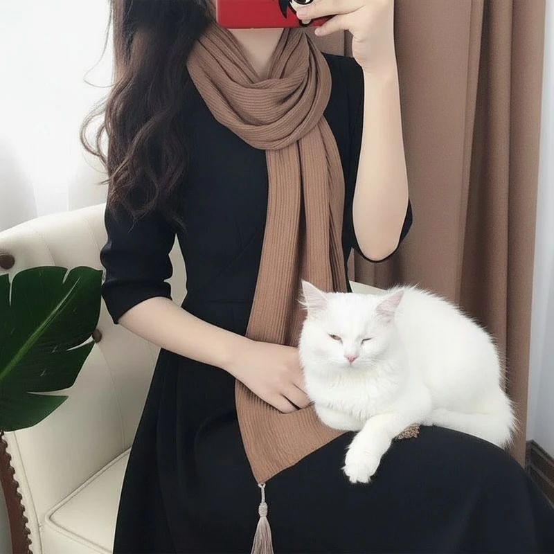 Imported tan color soft cotton hijab / orna