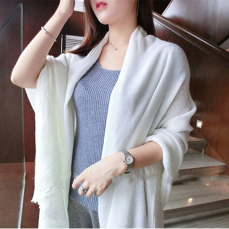 Sophisticated white color soft long cotton hijab /orna