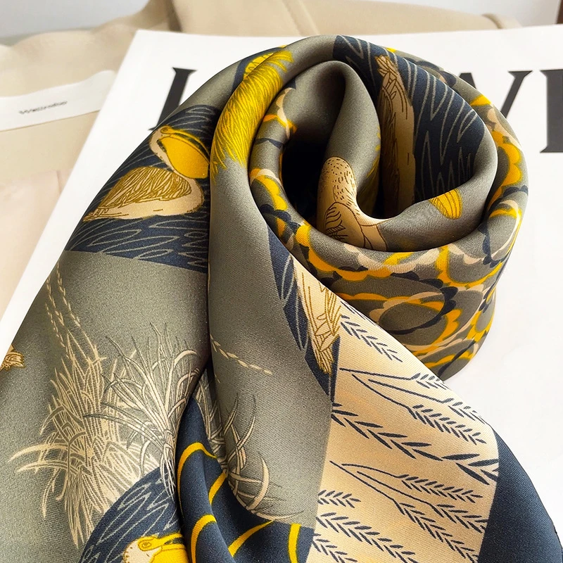Colorful silk square scarf