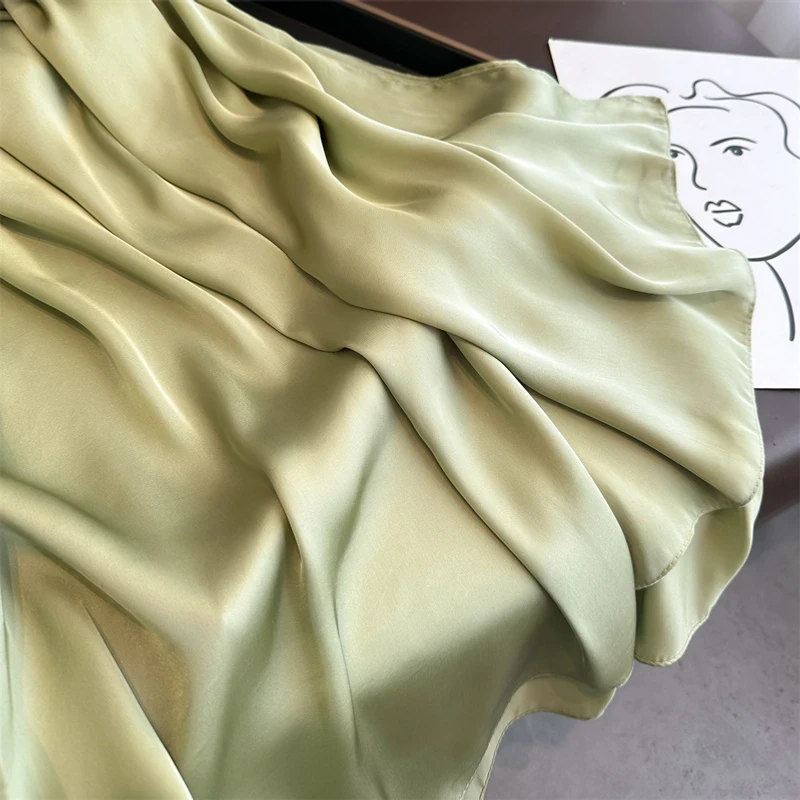 Elegant olive color silk hijab / orna