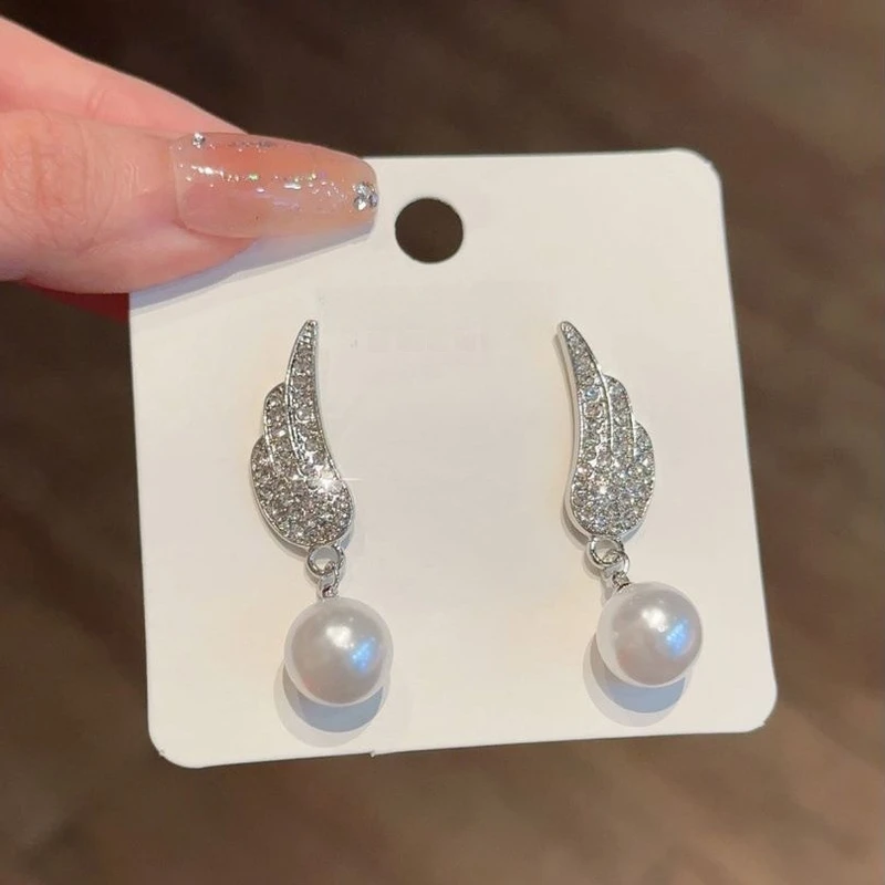 Angel Wing Pearl Earrings