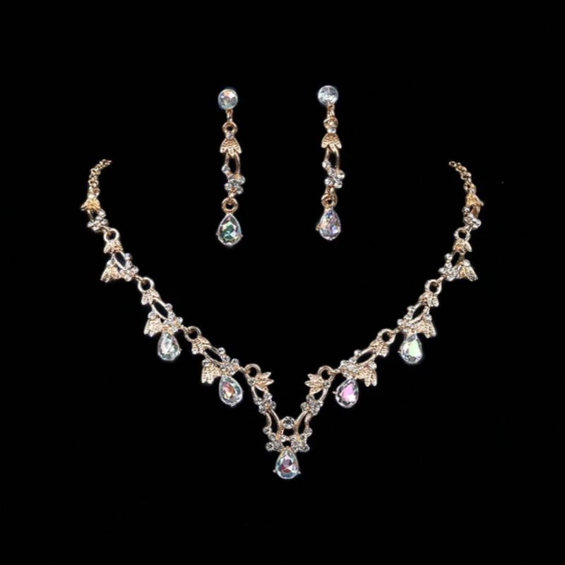 Gold AB necklace earring set - Thumbnail 4