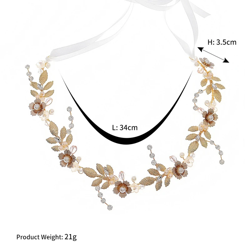 Elegant Crystal Floral Rhinestone Faux Pearl Flower Head Band