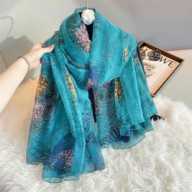 Light blue color silk scarf / orna