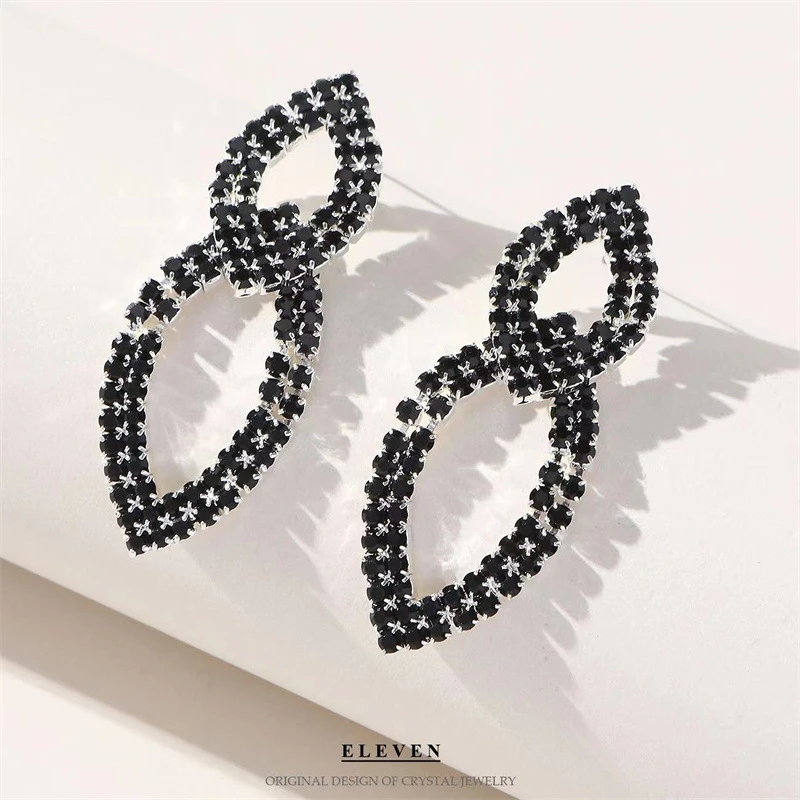Stunning Black Color Crystal Earrings