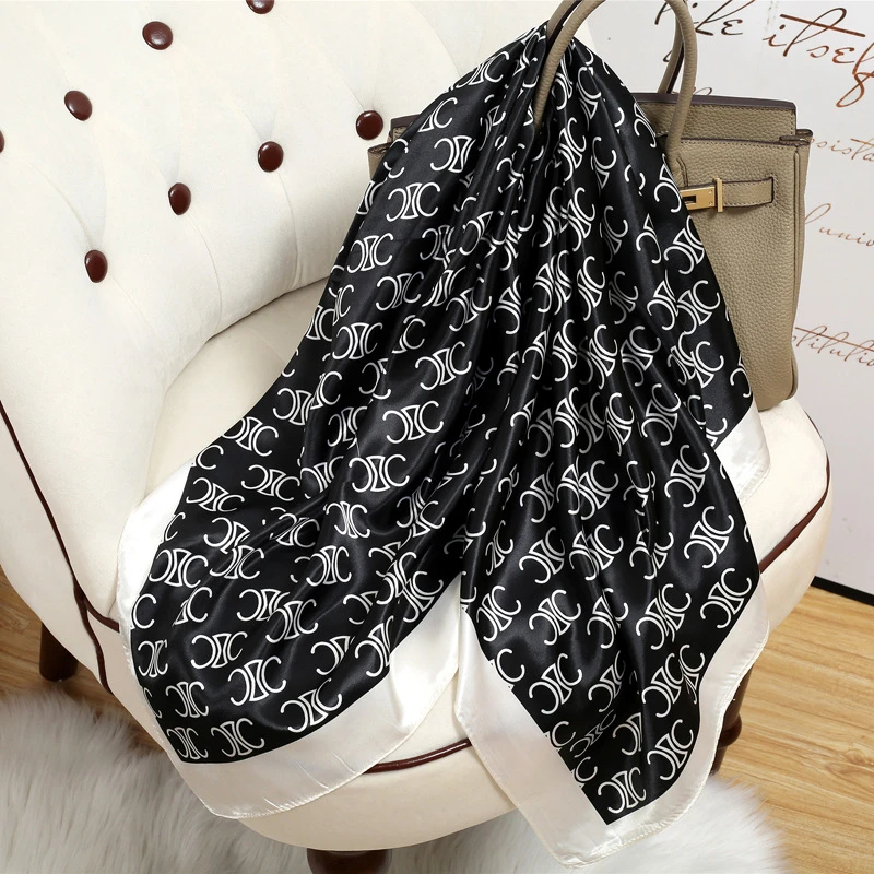 Elegant black square scarf