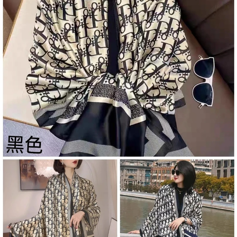 Shiny printed black & white  hijab /orna
