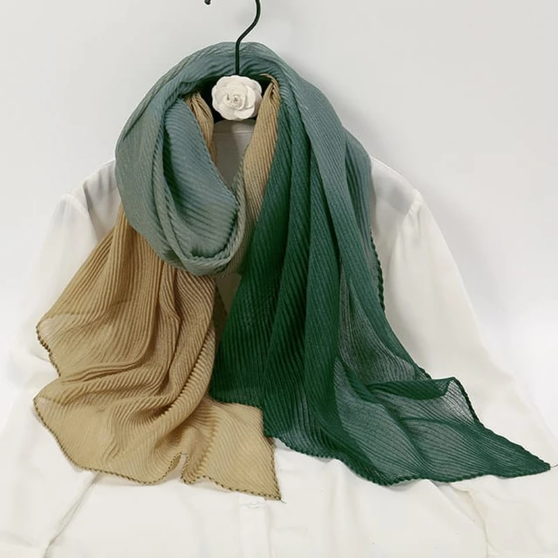 Stylish matcha green color long hijab / orna