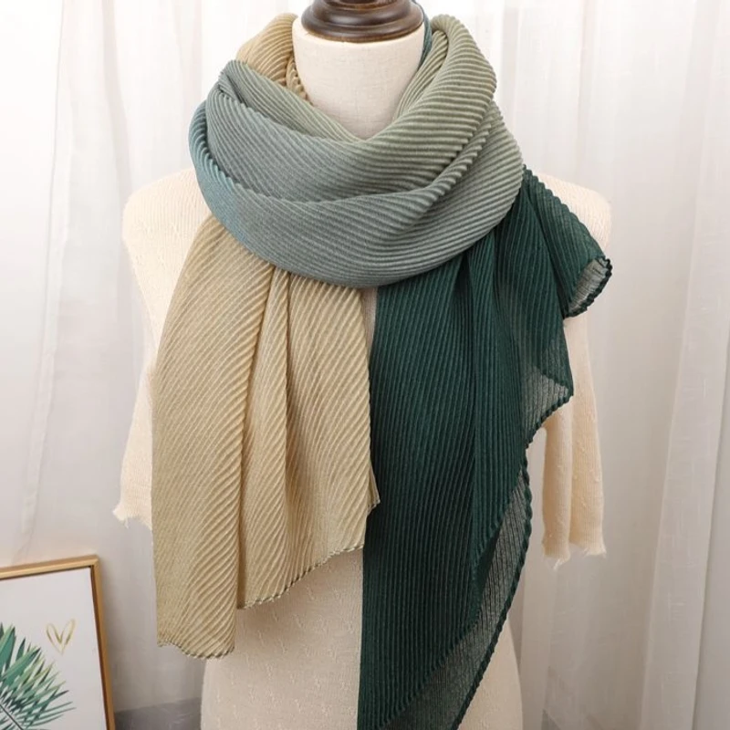 Stylish matcha green color long hijab / orna