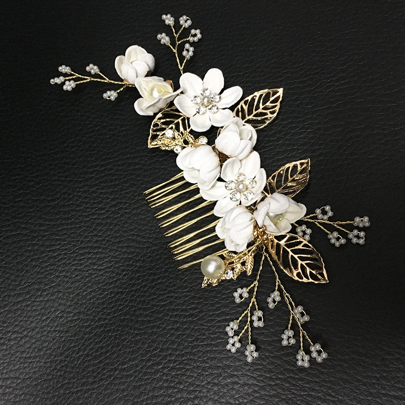 Ceramic Women Hair Vine Elegant Exquisite Handmade Stylish Replacement Crystal Rhinestone Pearl Headband/Hair Accessories