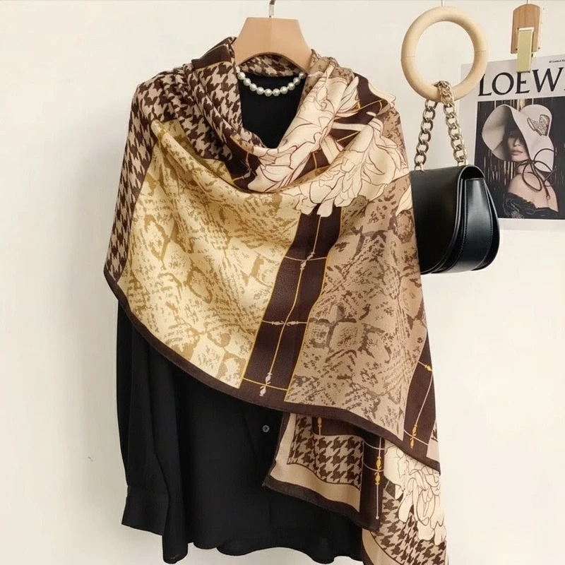 Stunning brown printed hijab / orna