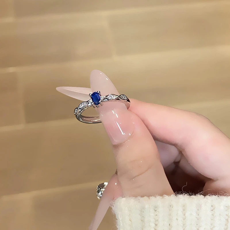 Beautiful oval shaped blue color ring