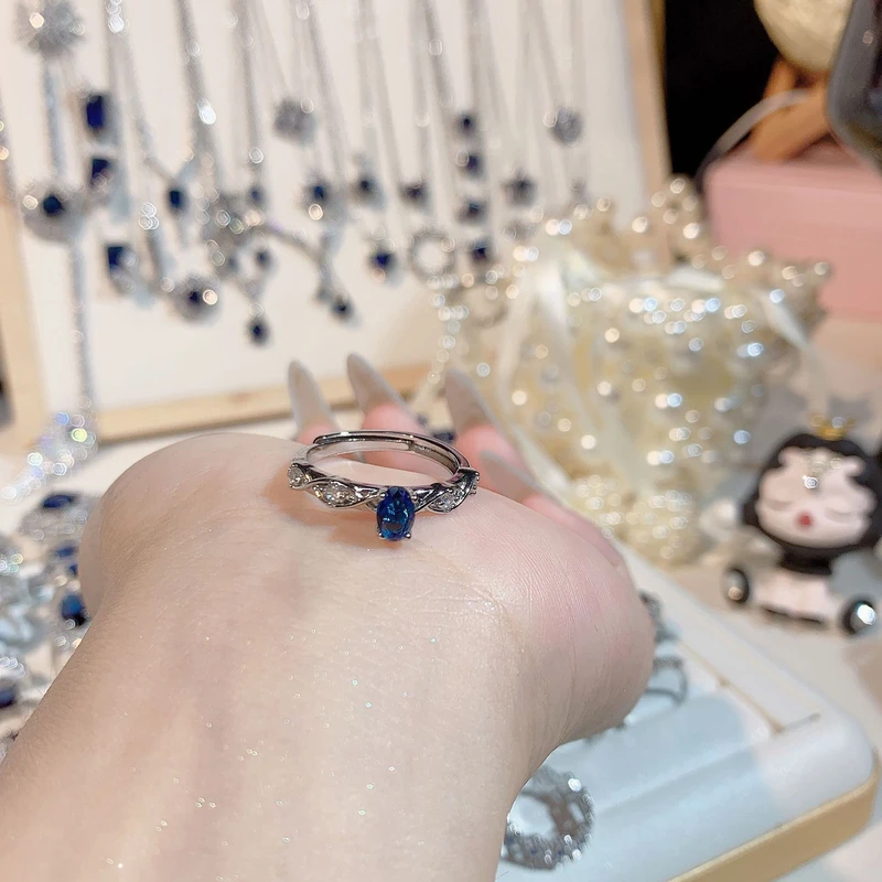 Beautiful oval shaped blue color ring - Thumbnail 3