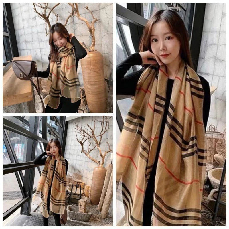 Brown & Black mix printed glossy silk hijab - Thumbnail 4