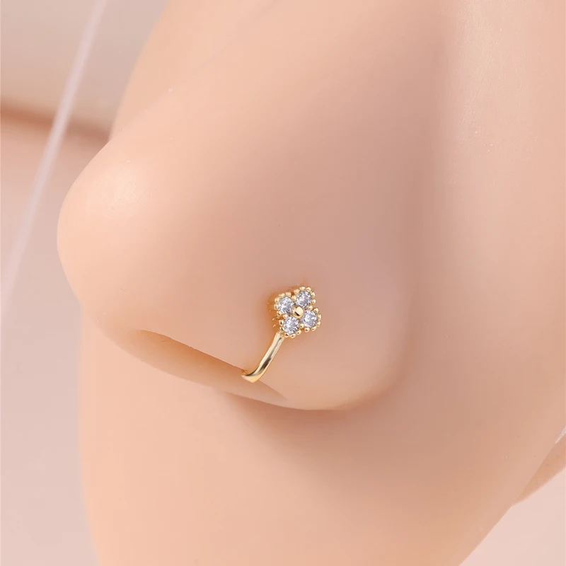 Sparkling Zircon U- Shape Non Piercing Nose Clip