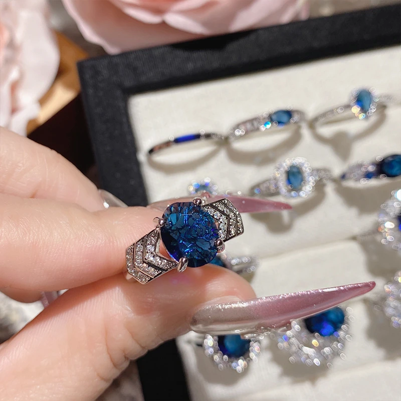 Sterling Silver Blue Sapphire Ring