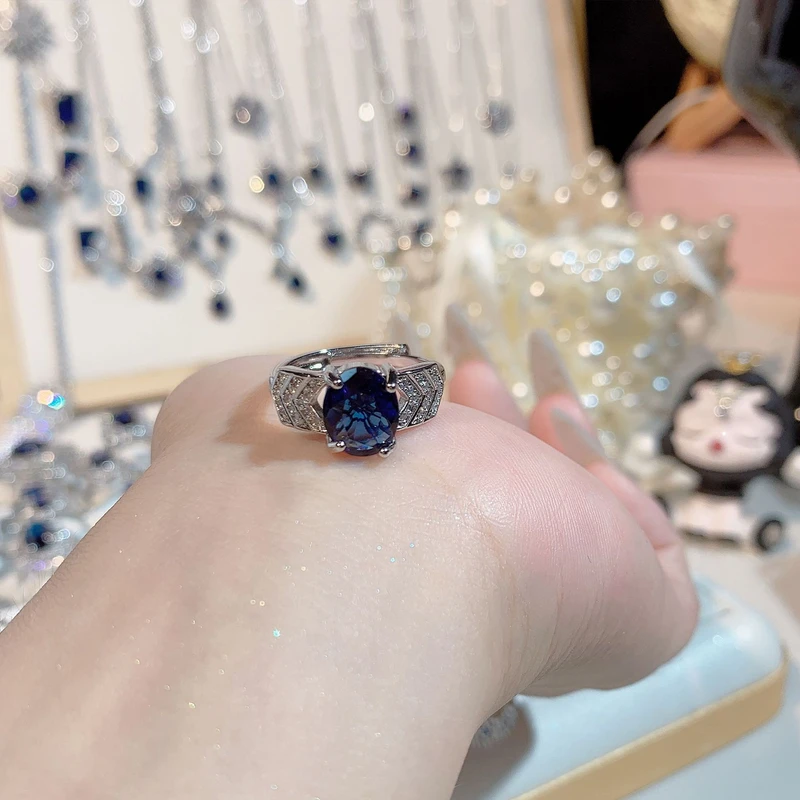 Sterling Silver Blue Sapphire Ring