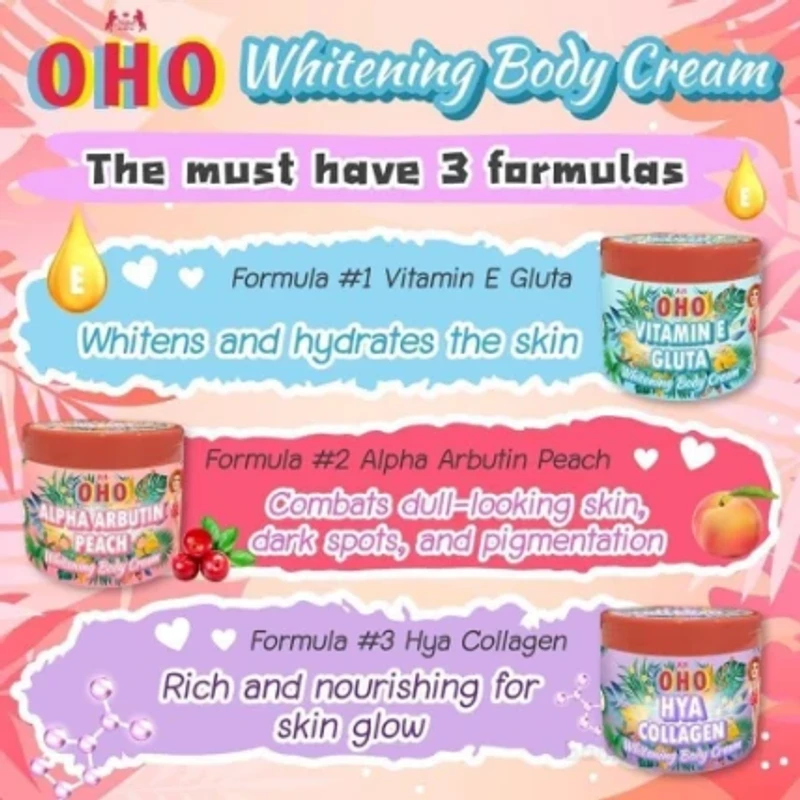 OHO Alpha Arbutin Peach Whitening Body Cream - Image 4