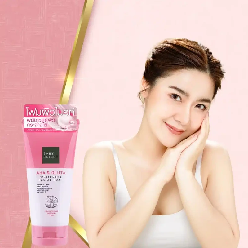 Baby Bright AHA & Gluta Whitening Facial Foam - Image 4