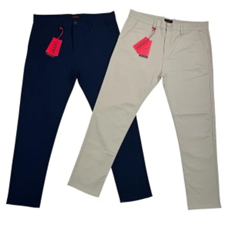 Hu*go Boss Premium Twill Pant Black+cream 2 pcs comboi