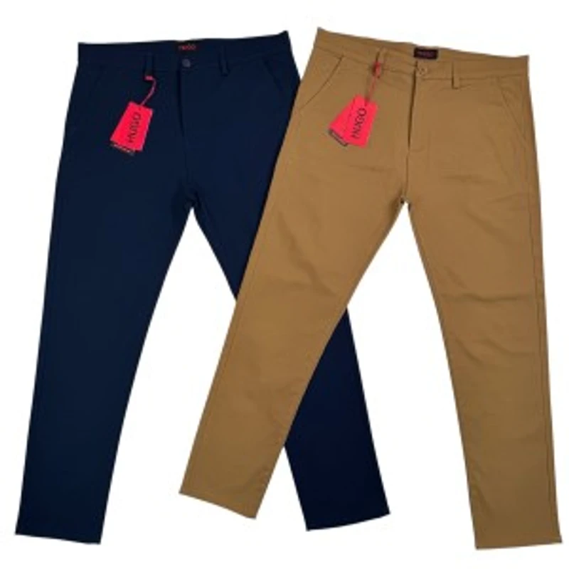 Hu*go Boss Men's Premium Twill Pant Navy+Khaki 2 pcs combo