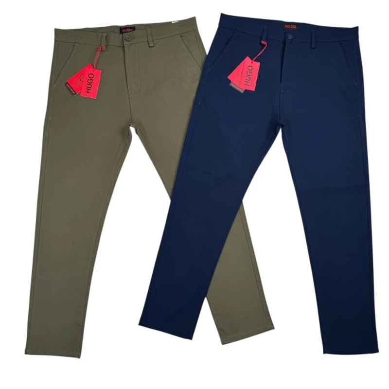 Hu*go Boss Men's Premium Twill Pant Olive+Navy 2 pcs combo
