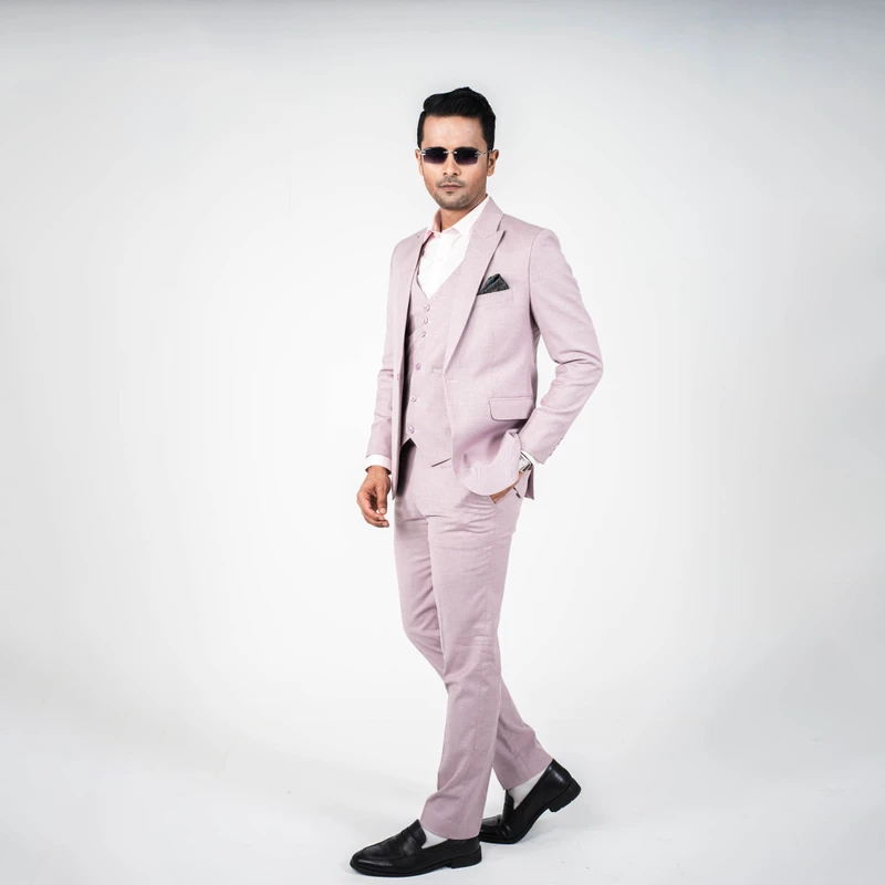 Premium Pastel Lilac Three Piece Suit - Thumbnail 3