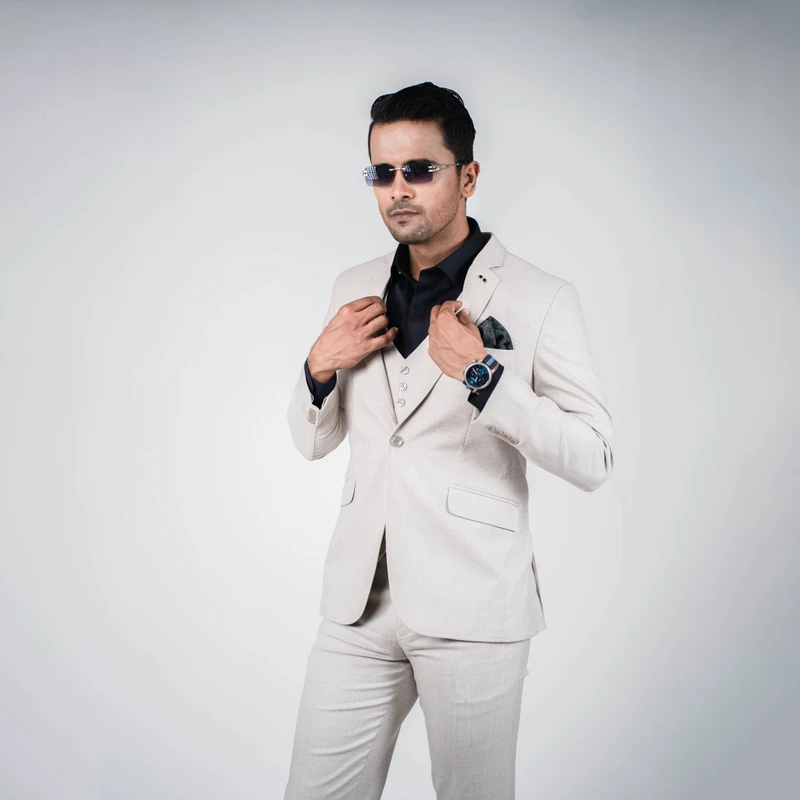Premium Ivory Three Piece Suit