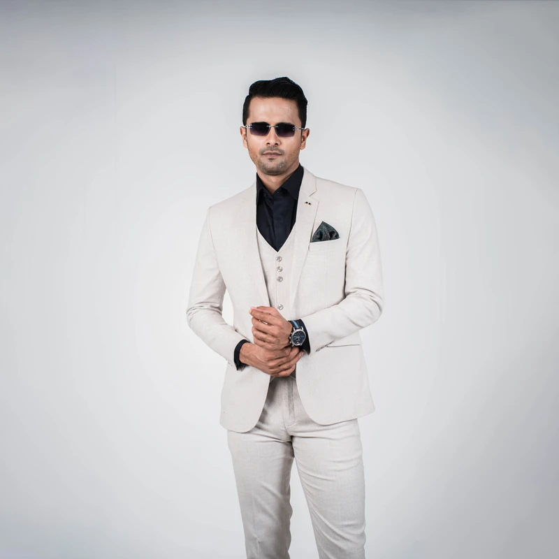 Premium Ivory Three Piece Suit - Thumbnail 3