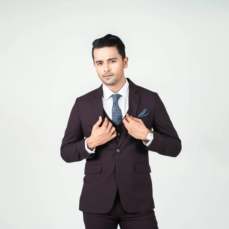 Premium Dark Burgundy Three Piece Suit