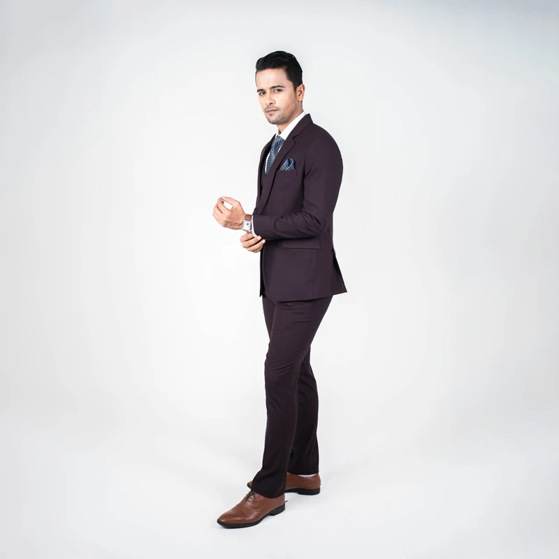 Premium Dark Burgundy Three Piece Suit